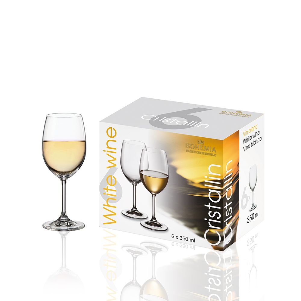 Bộ 6 ly vang trắng Cristallin 350ml